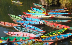 boats on Phewa Tal in Pokhara